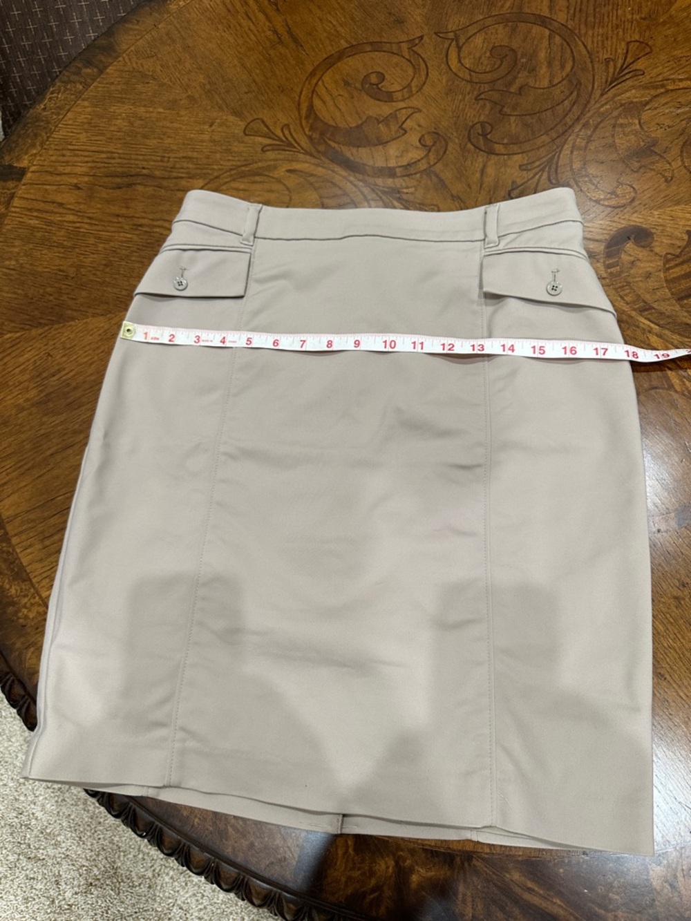 White House Black Market Skirt Size 6 Tan‎ Quiet Luxury Minimalist - Picture 9 of 9